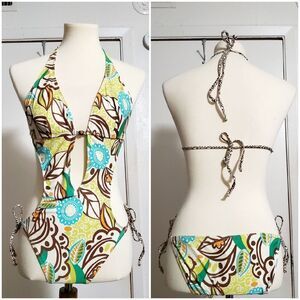 Locale Motion Modern Floral Sexy One Piece Size Small